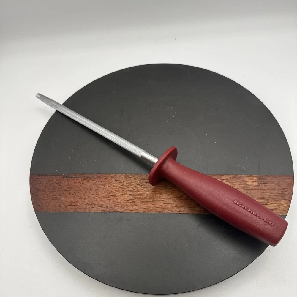 Vintage HTF KitchenAid Red Sharpening Honing Knife Tool 13.5